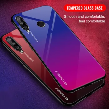 

500pcs Gradient Color Rainbow Laser Aurora Hard Case Tempered Glass Cover For Huawei P40 Pro P30 Lite Mate 30 20 Nova 7 SE Y7P