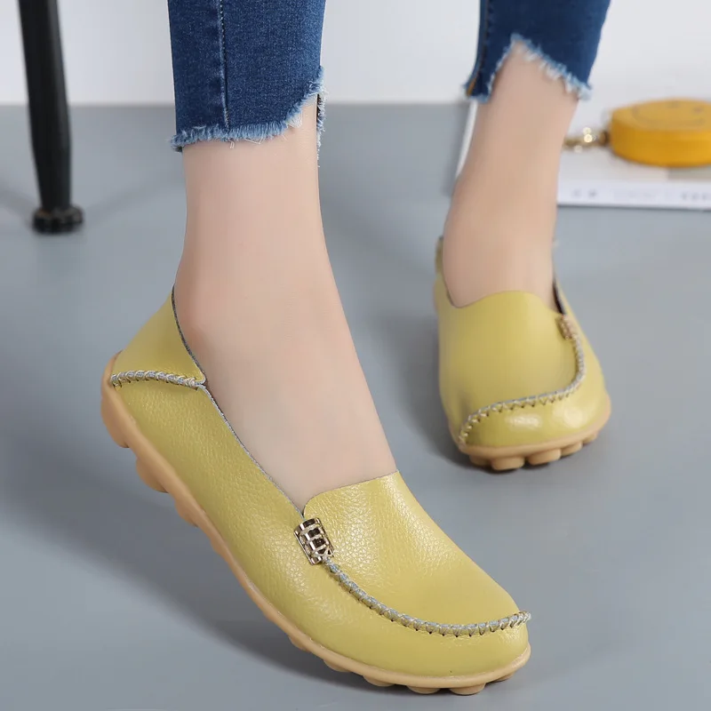 Hot Sale Women Round Head Shoes Solid Color Sewing Women Summer Comfy Flat Sneakers Leisure Walking Femininas Footwear Plus Size 