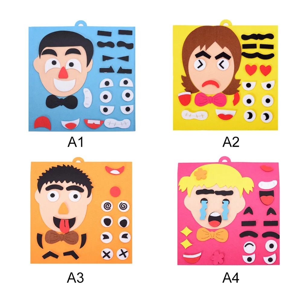 Наклейки на лицо с эмоциями игрушки пакет из нетканого материала пазл учебные