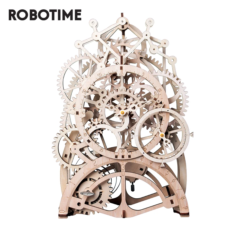 Cena Robotime DIY 3D drewniane Puzzle zabawki modele montaż przekładnia mechaniczna napęd zabawki prezent dla dzieci dorosłych nastolatków