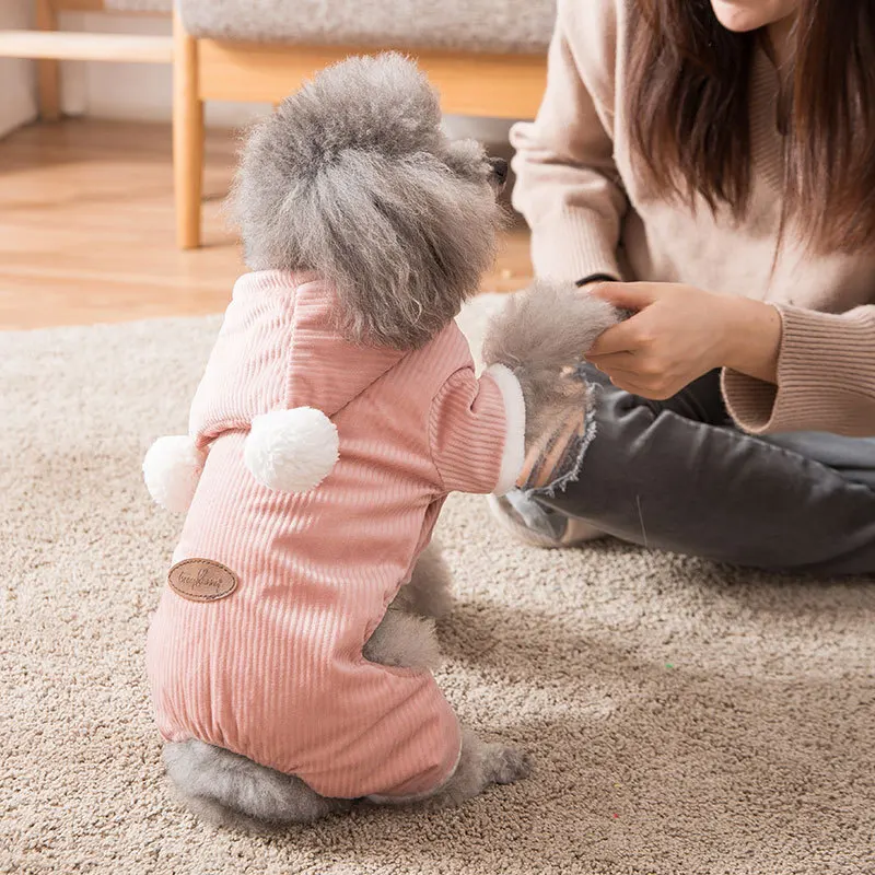 

Pet Clothes Newest Double Thicken Clothes for Small Dog Autumn and Winter Multi Colors Four-legged Small Puppy Pet Cotton Jacket