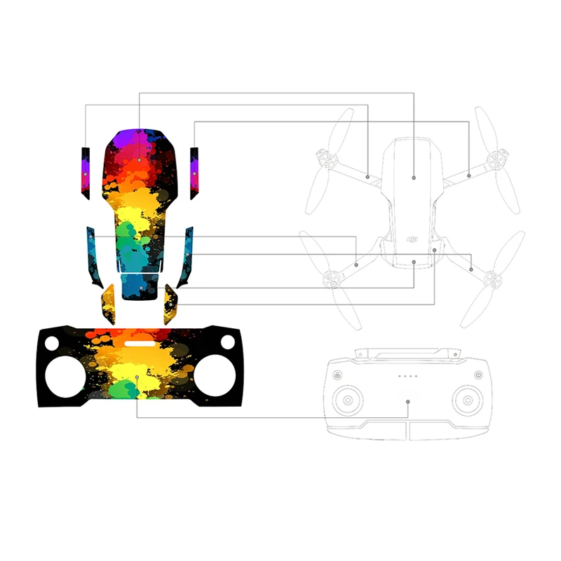 6 шт. Набор защитная пленка ПВХ наклейки Mavic Mini Водонепроницаемые царапины наклейки для DJI Mavic Mini полное покрытие кожи Аксессуары