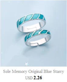 Sole Memory Sweet Romantic Valentine's Day Gift Sun Moon Love Vow 925 Sterling Silver Female Resizable Opening Rings SRI377