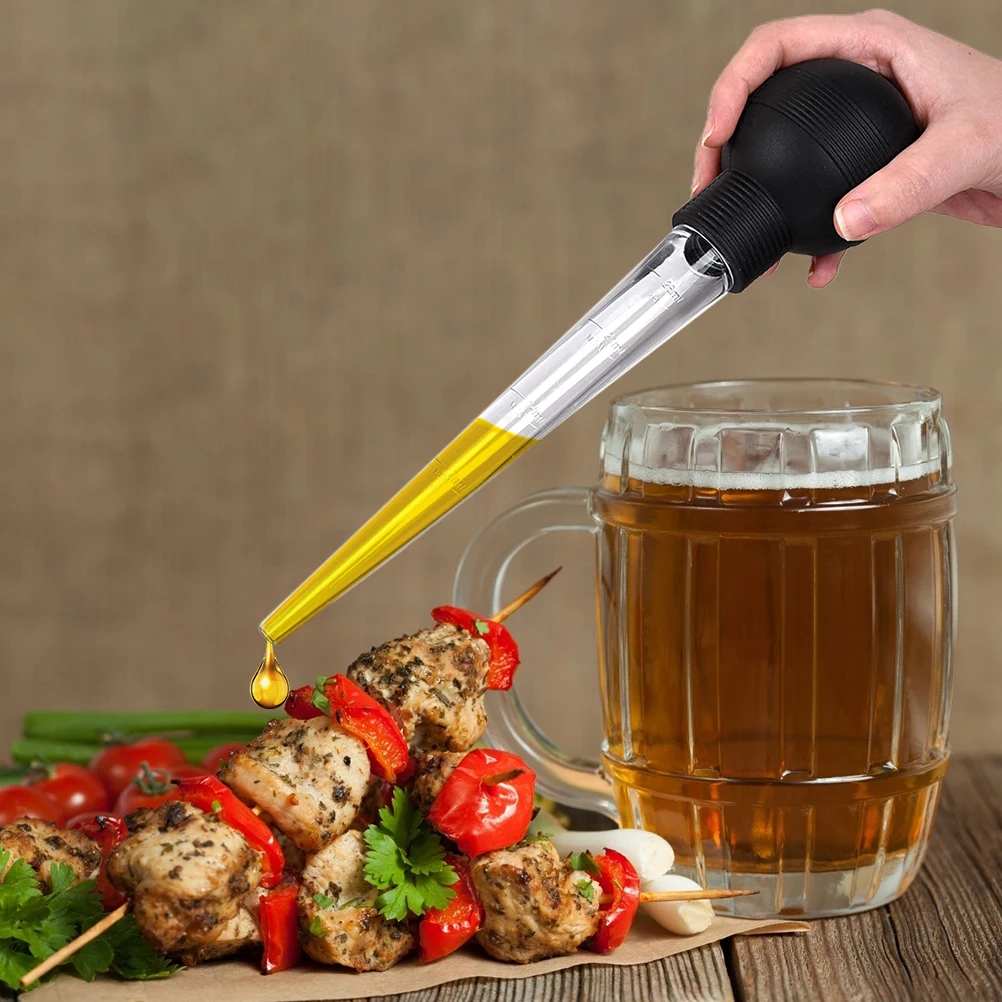 Oil Suction Pipe Barbecue Tool BBQ Oil Tube Chicken Turkey Meat Portable Sauce Tube Liquid BBQ Baster Juice dropper Home