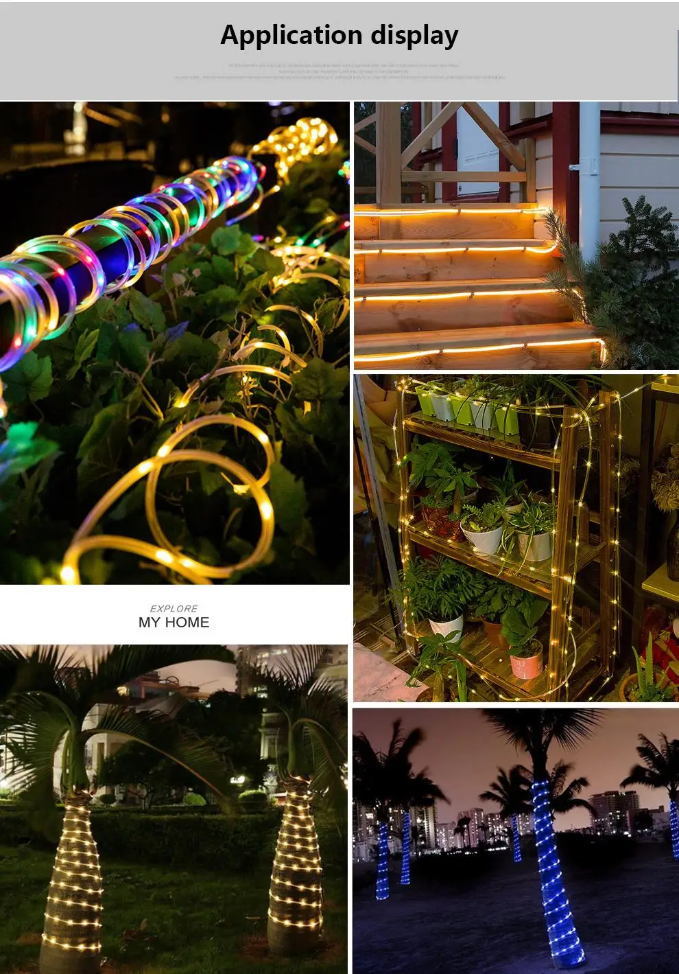 Уличный светодиодный фонарь на солнечной батарее, водонепроницаемый шланг, красочная гирлянда для рождества, вечерние, свадебные, новогодние, елочные украшения, 10 м