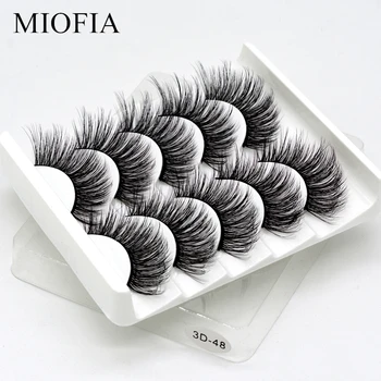 

MIOFIA 5 Pairs Natural False Eyelashes 3D Mink Lashes Best Lashes Handmade High Quality Eyelash Bundle Eyelash Extension Makeup