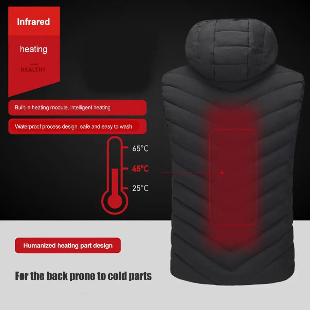 

Electric Heated Vest for Men Women Heating Waistcoat Thermal Warm Clothing USB Heated Outdoor Vest Winter Heated Jacket L-5XL