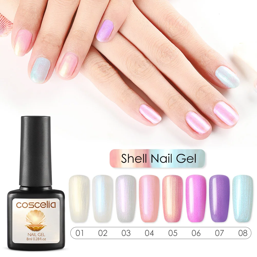 ONLY 8 Colors Gel COSCELIA, 36 Вт, набор для ногтей, УФ-светодиодный, Сушилка для ногтей, полигель-лак для ногтей, набор для замачивания, маникюрный набор, прочный Гель-лак, набор для ногтей, инструменты - Цвет: ONLY 8 Colors Gel