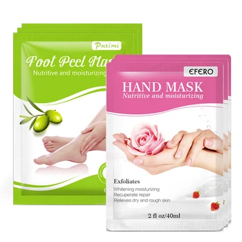 

2pair Foot Mask Exfoliating Peeling Foot Mask Remove Dead Skin Foot Pathes Pedicure Socks Rose Moisturizing Whitening Hand Mask