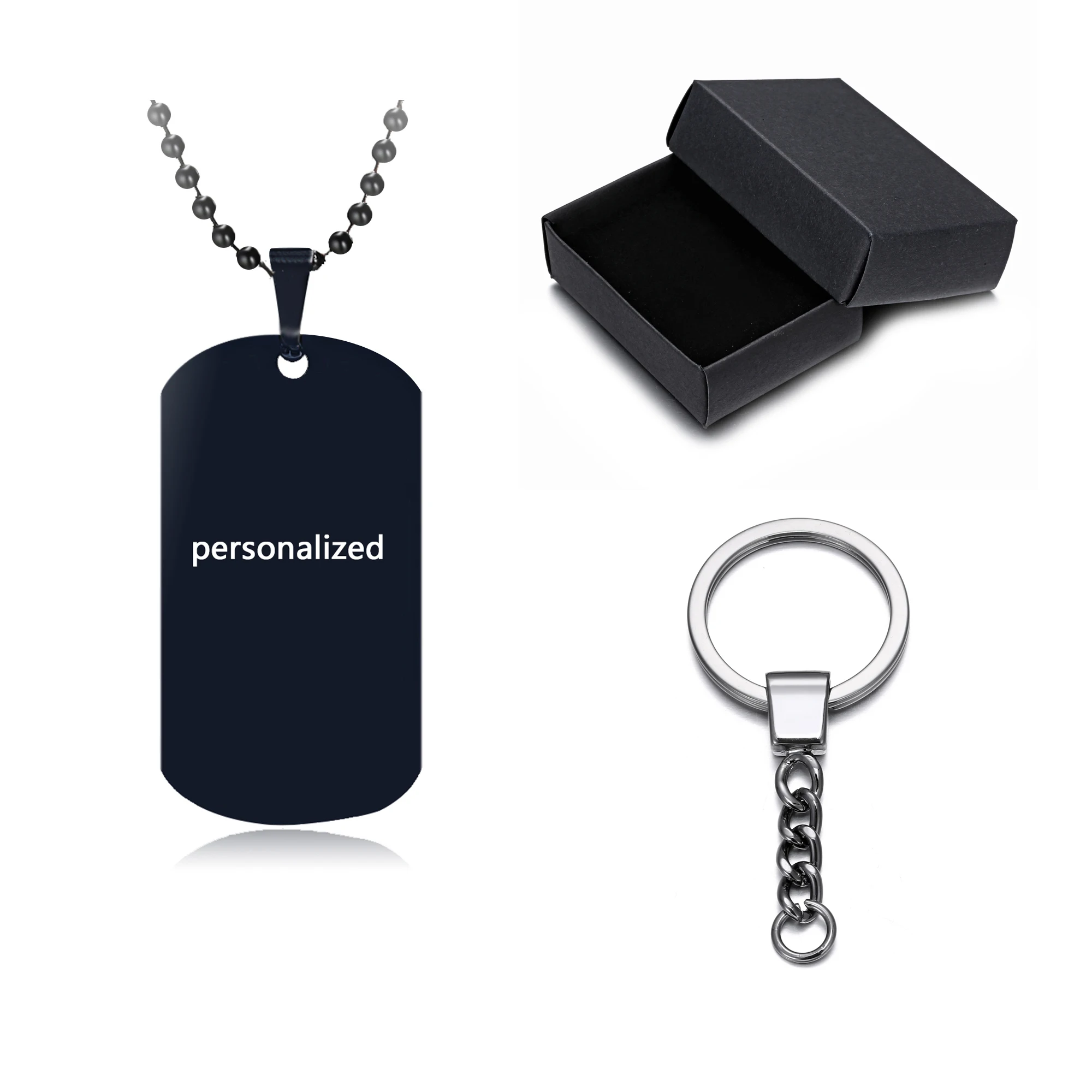 

Rinhoo Custom Name Photo Square Tag Necklace Stainless Steel Personalized Nameplate For Women Men Free Engrave ID Jewelry Gift