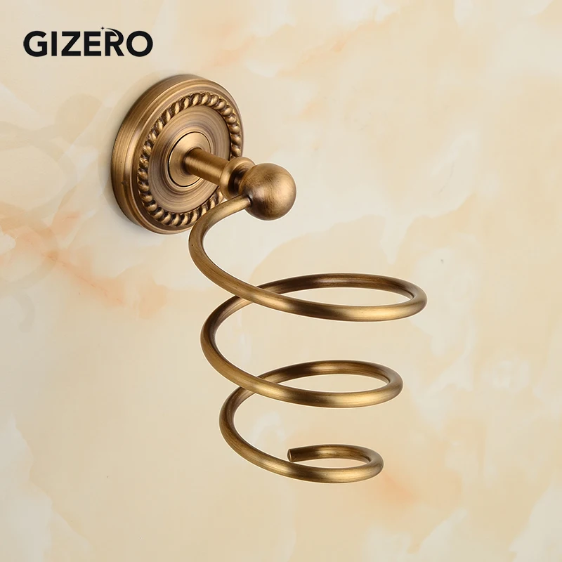 Hairdryer Holder GIZERO аксессуары для ванной комнаты, латунный держатель для полотенец, держатель для туалетной бумаги, держатель для зубной щетки, держатель для туалетной щетки ZR2031 - Цвет: Hairdryer Holder
