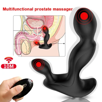 Nouveau godemichet Anal masseur de Prostate vibrant hommes Plug Anal étanche avec 10 modèles de Stimulation puissants jouets sexuels en Silicone Anus