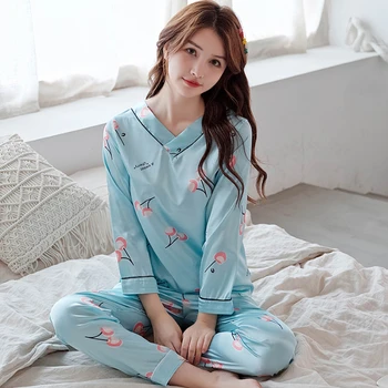 

New Arrival Premium Silk Pajamas For Wowen Long Sleeve Two Pieces Spring Autumn Pajama Sets For Woman Loose Comfrot Pajamas