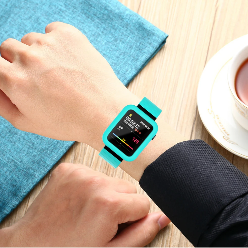 Cakoie подходит для Xiaomi smart watch PC анти-защита от падения Чехол и силиконовый ремешок интегрированный, полые задняя Зарядка дизайн