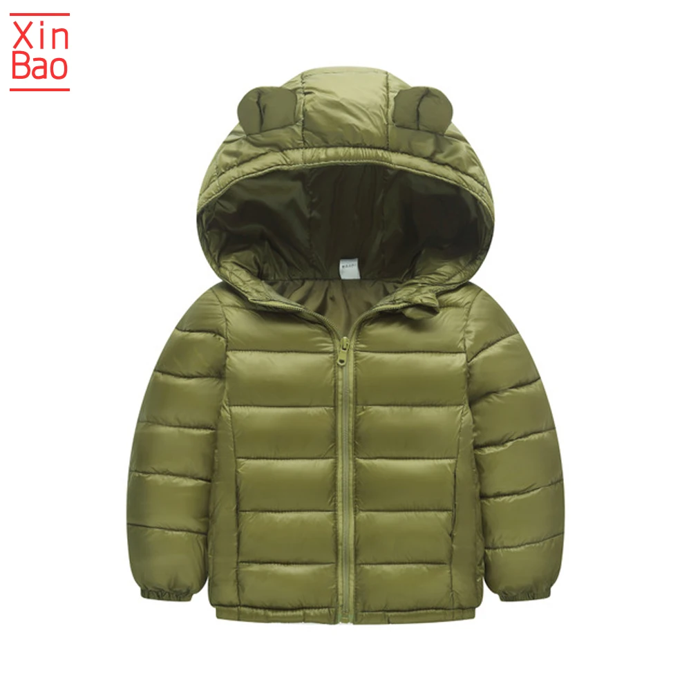 XINBAO, детская верхняя одежда, детские куртки, куртка для мальчиков и девочек, осеннее пальто теплое пальто с капюшоном, парка детская зимняя куртка с хлопковой подкладкой парка 1 от 3 до 6 лет - Цвет: army green