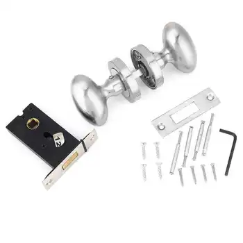 

Double Side Door Lock Stainless Steel Round Ball Door Lock for Home Interior Bedroom Bathroom Handle Lock 3 Keys