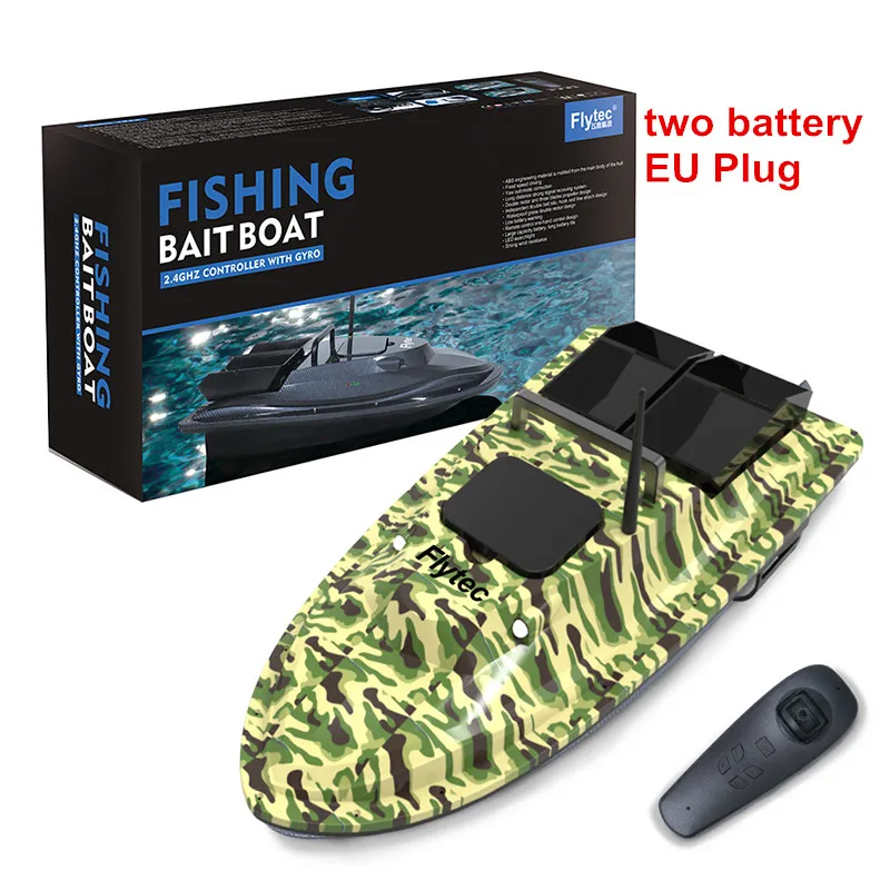 Flytec V007 RC лодки 4CH 2,4 ГГц 500 м управление рыболовный искатель приманка двойной мотор дистанционное управление лодка высокая скорость 4,8 км/ч скоростная лодка - Цвет: 2 battery EU (B)