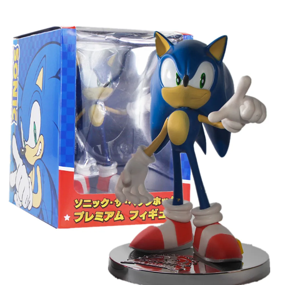 Аниме фигурки Sonic зубная щётка модель игрушки ПВХ 20th Юбилей Коллекционная Brinquedos