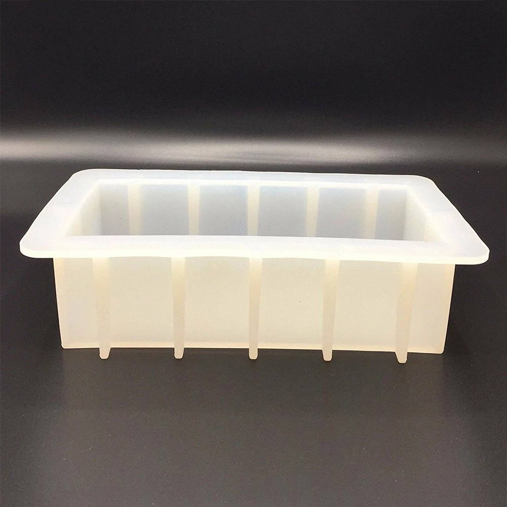 Rectangle Home Multipurpose Tools White Non Toxic Silicone Washable Easy Removal Handmade DIY Soap Mold Soft Thickened |