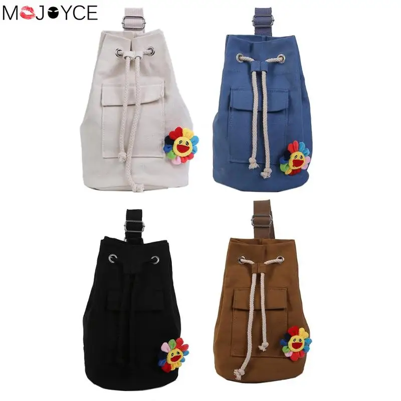 

Women Fashion New Wild Bags Canvas Shoulder Bags Casual Women Rope Pocket Large Messenger Crossbody Bag mochila feminina