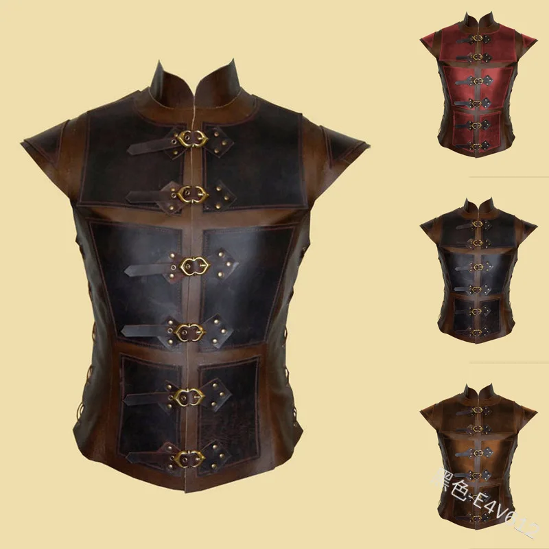 درع جلدي عتيق للقرون الوسطى Steampunk برشام ترس فيكينج المحارب المصارع القتالية زي الحرب القتال Larp سترة صلبة للرجال Aliexpress