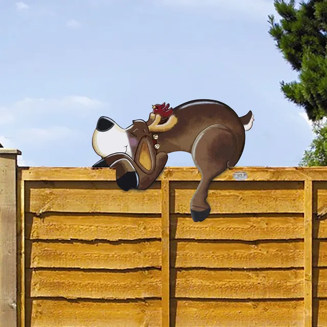 Elk Kukucskáló Kerítés Peeker Karácsonyi Dekoráció Szabadtéri Ünnepségre A Dekorációk Újévi Navidad Otthon - Image 5