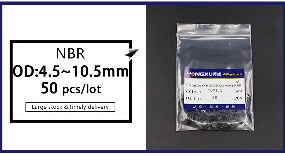 CS 1,5/2,4/4,6 mm O-Ring-Dicke Querschnitt NBR Nitrilkautschuk-Dichtung Gummi-Unterlegscheibe Ring Großhandel in Spezifikationen – Detail 2