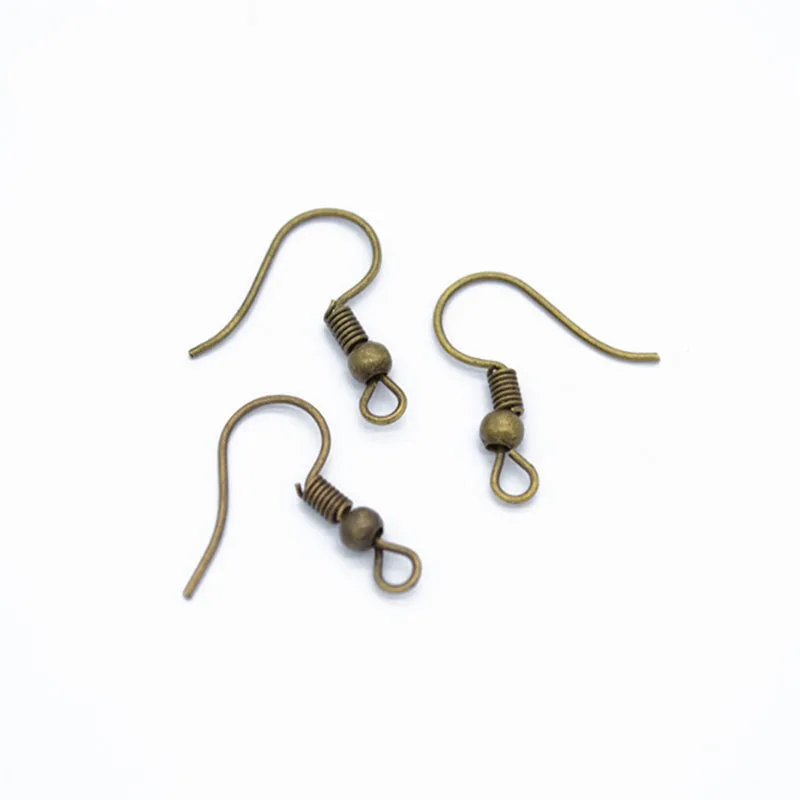 Antique Bronze X-ROYAL 100 шт/Партия DIY Аксессуары для украшений крючки для серьг античный бронзовый розовое золото пистолет черный сплав металлический пружинный ушные крючки - Цвет: Antique Bronze
