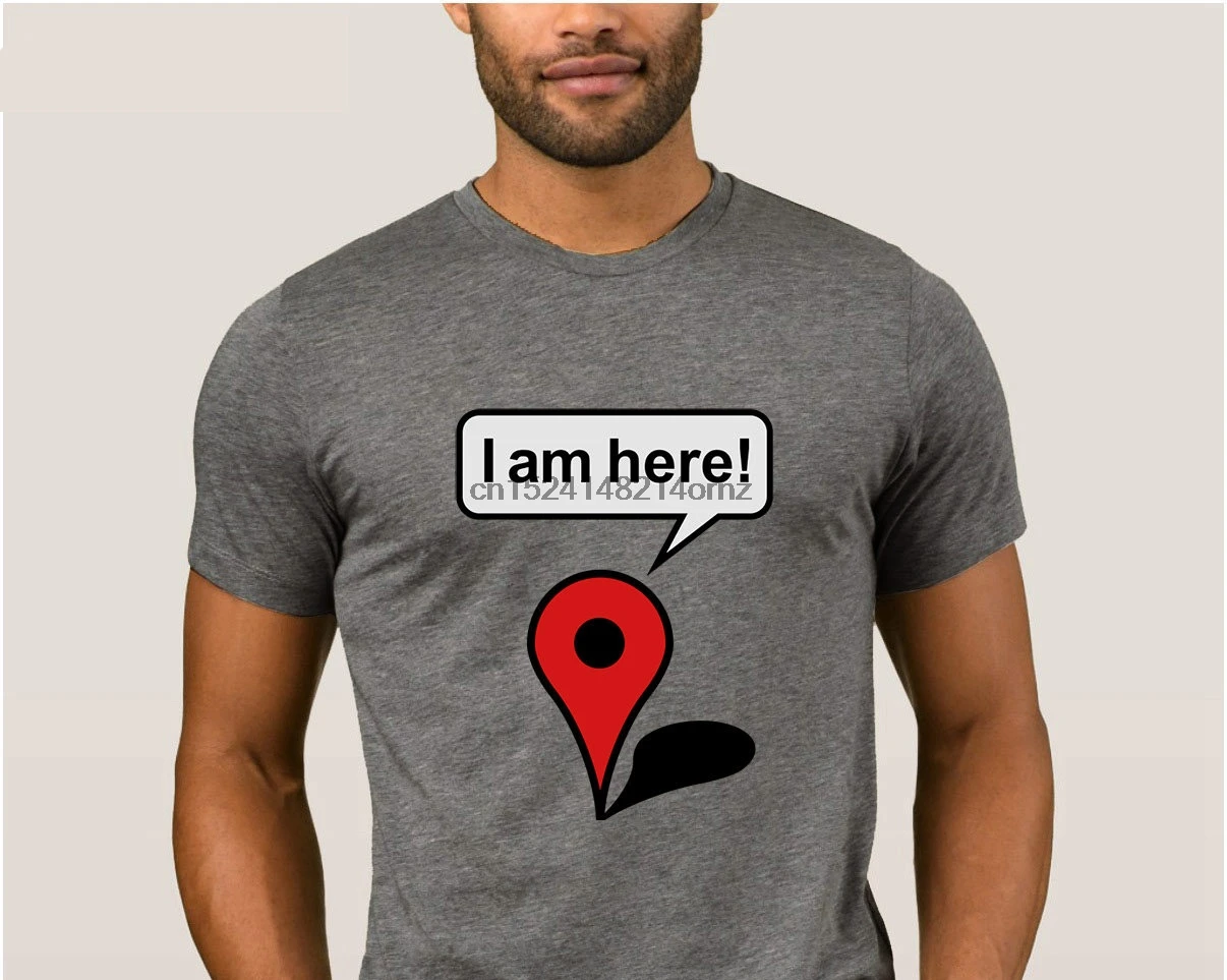 

La Maxpa Printing Funny Casual i am here google maps t shirt summer Anti-Wrinkle mens t-shirt mens Pictures tee shirt man