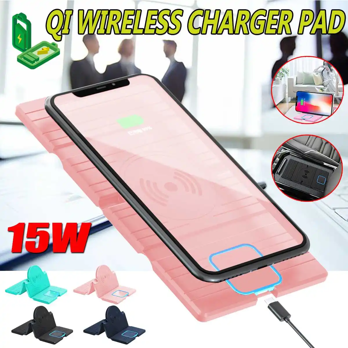 

UTBVO 7.5W/10W/15W Fast Wireless Charger, Wireless Charging Stand for iPhone SE 12/11/11 Pro/11 Pro Max, LG V30/V35/G8, S20/S10