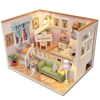 

Doll House Miniature Diy Dollhouse with Furnitures Wooden House Toys for Children Birthday Gift