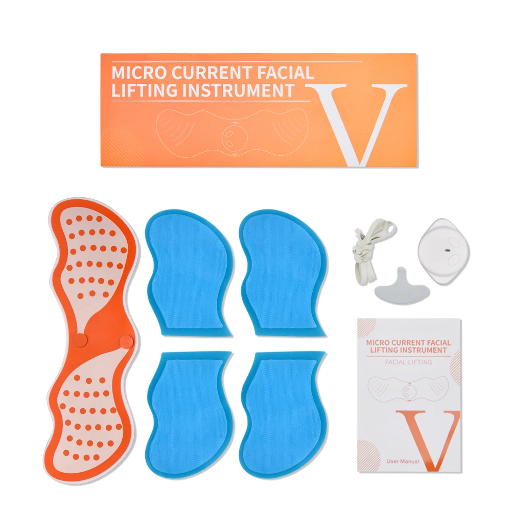 EMS Face Lifting Machine Facial Muscle Stimulator for Face Slimming V Face Exerciser With Gel Pads