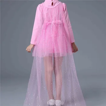 

Elsa 2 Anna Sofia Girls Cloak Kids Princess Lace Shawl Children Tulle Cape Christmas Cosplay Toddler Clothes Teen Shoulder 3 4 5