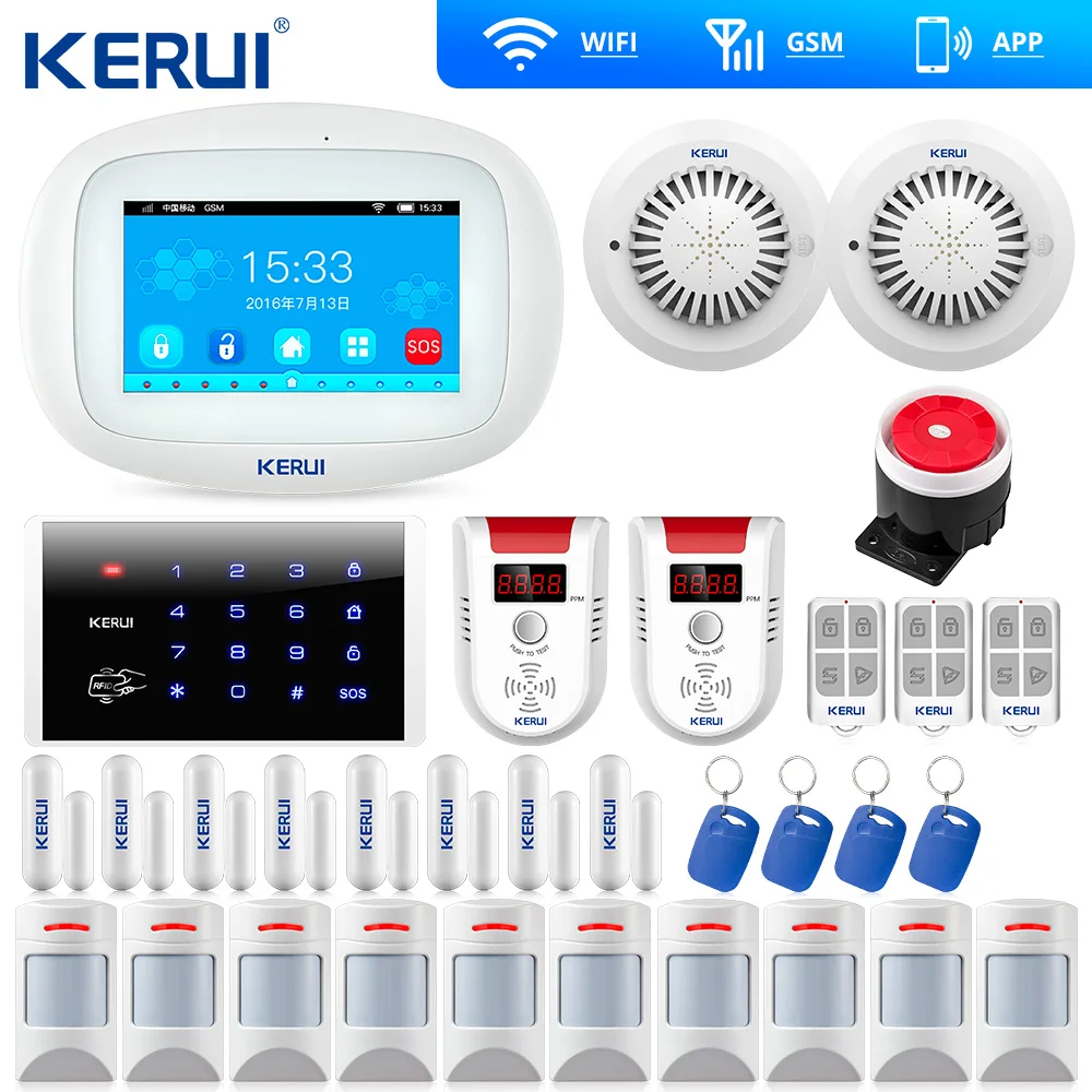 

KERUI K52 Touch Screen TFT Color Display WIFI GSM Alarm Home Alarm Security Door Open Reminder Wifi IP Camera