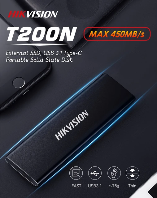 copy of HIKVISION T200N DISQUE DUR EXTERNE SSD PORTABLE 1TO USB3.1 TYPE C  BLUE Capacité 1 Tb