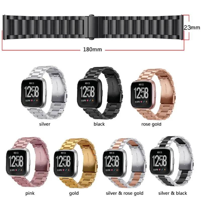 HXSJ подходит для Fitbit Versa сменный Браслет из нержавеющей стали без винтов W91A