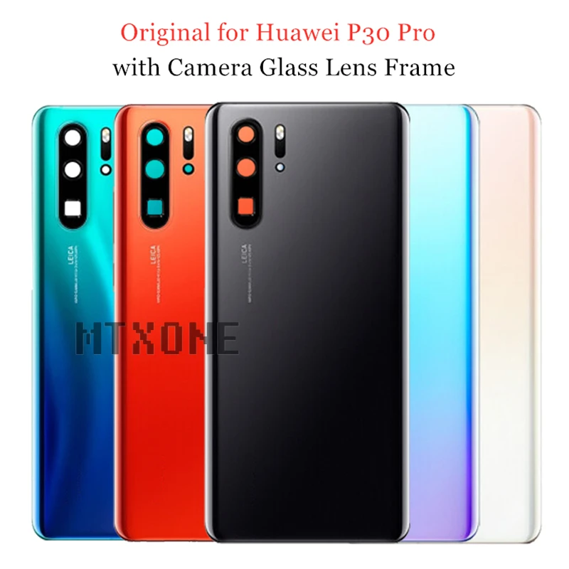 Для huawei P30 Pro Задняя крышка батареи задняя крышка корпуса дверная камера стеклянная рамка объектива для huawei P30 Pro запасные части