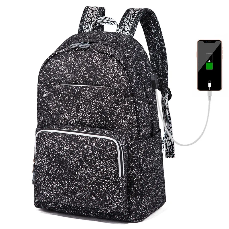 Модный мужской рюкзак из ткани Оксфорд с USB-зарядкой дорожный школьный портфель
