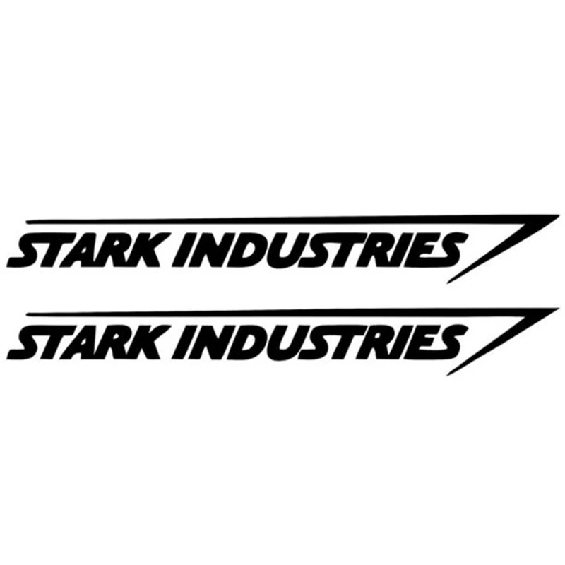 Черный 2 шт., наклейки Stark Industries для автомобиля, спорта, гонок, тела, полосы, виниловые наклейки, черные, белые, для автомобиля, внешнее украшение, легко использовать - Название цвета: Черный