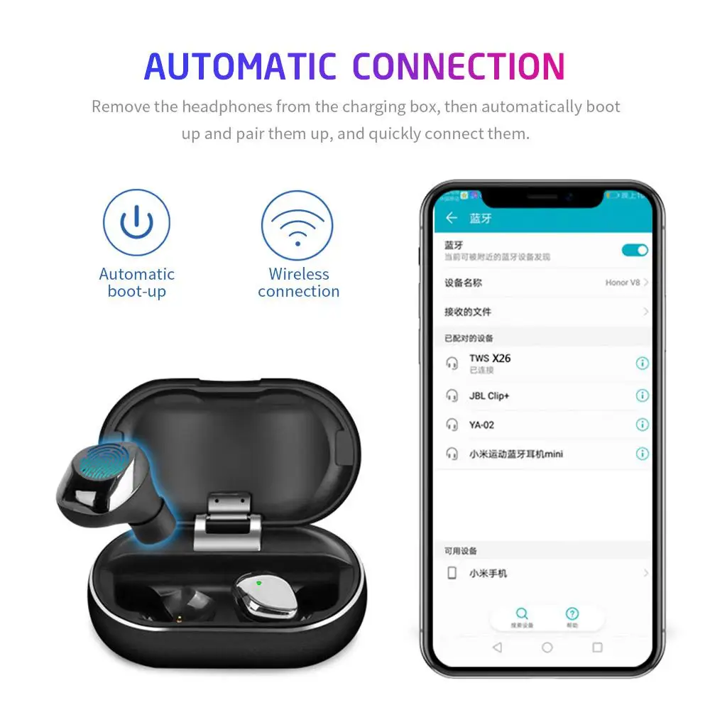 CALETOP Bluetooth 5,0 наушники металлические наушники с микрофоном IPX7 Водонепроницаемый спортивные наушники с зарядный чехол для iPhone Xiaomi