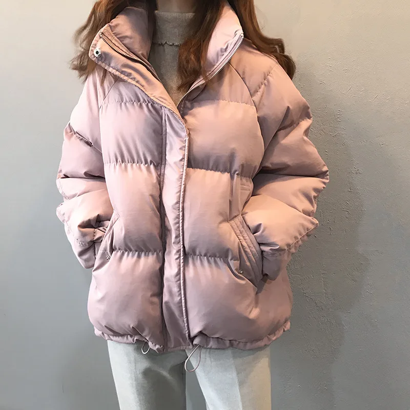Зимняя куртка для женщин толстый теплый пуховик с хлопковой подкладкой Manteau Femme со стоячим воротником свободные зимние парки размера плюс пуховик пальто
