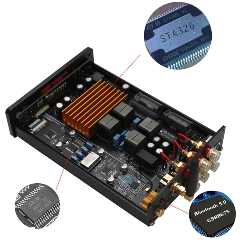 HOT-STA326 30Wx2+ 60 Вт 2,1 стерео Amplificador Csr8675 Bluetooth 5,0 волокно коаксиальный USB вход аудио усилитель с OLED экраном