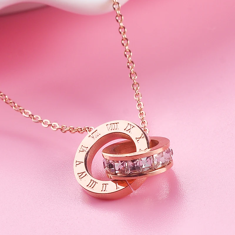 Цепочки и ожерелья для женщин Цепочки и ожерелья s подвеска в области ключицы ожерелье Модные украшения из розового золота утверждающий кулон
