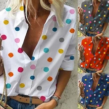 #Special Offers Women Colourful Dot Print Blouse Tops Women Office Style 2019 Casual Long Sleeve Polka Shirt and Blouses V Neck Slim Shirts #Special Offers Women Colourful Dot Print Blouse Tops Women Office Style 2019 Casual Long Sleeve Polka Shirt and Blouses V Neck Slim Shirts