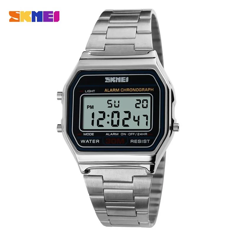 

SKMEI LED Digital Men Watch Chronograph Stopwatch Sport Watches Black Light Male Waterproof Wristwatches 1123 Relojes Masculino