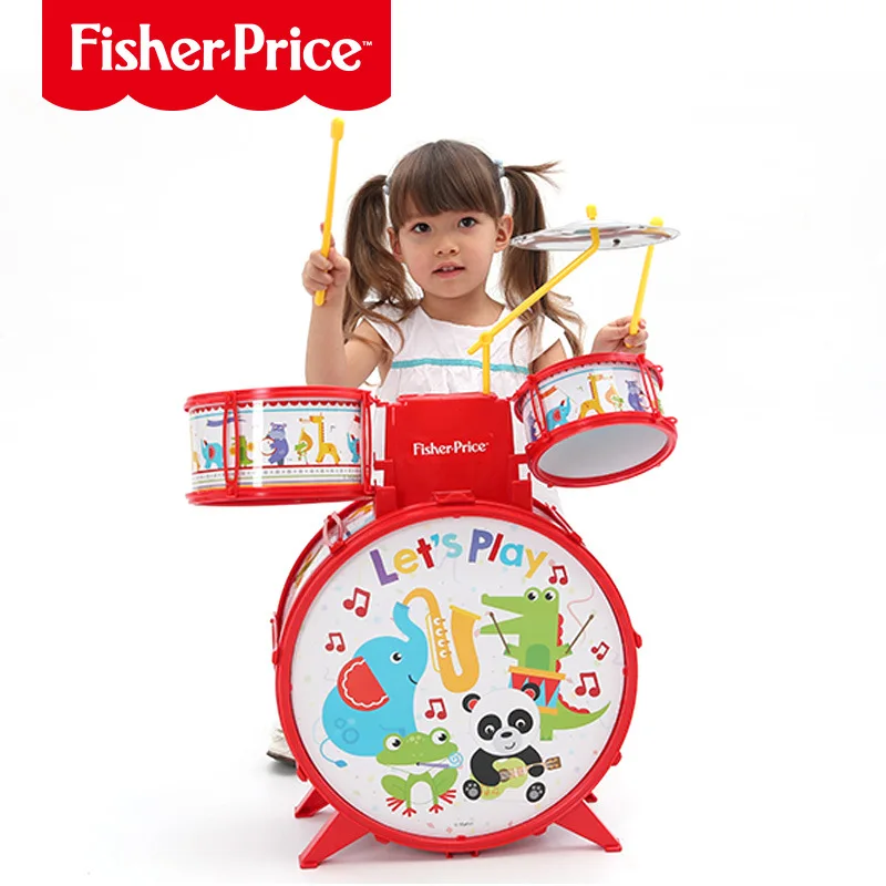 FISHER-PRICE Large Jazz Drum Kit Toy Pedal Percussion Instrument Early Educational Musical Instruments for Kids FISHER-PRICE Large Jazz Drum Kit Toy Pedal Percussion Instrument Early Educational Musical Instruments for Kids