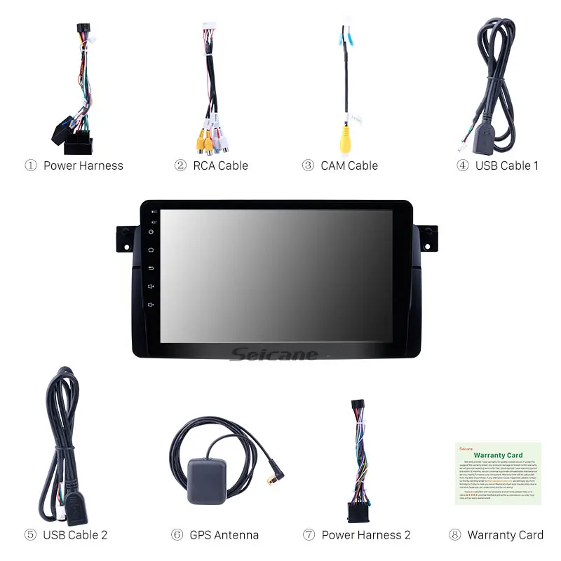 Seicane 9 &quotавтомобильное радио GPS Android 1 для 1998 2006 BMW M3/3 серии E46/2001 2004 мг головное