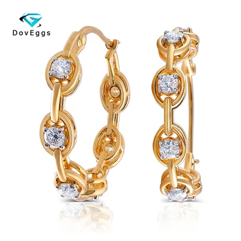 

DovEggs Sterling Solid S925 2.4CTW 3.5mm F Color Moissanite Hoop Earrings For Women Wedding Birthday Gifts Big Silver Earrings