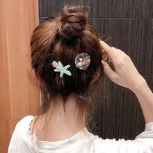 

2021 NEW Fashion Lady Hair Clips Women Girls Elegant Starfish Sea Star HairpinsGirls Summer Beach Barrettes Hair Accessories