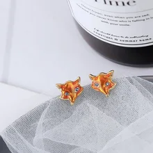 Sansummer новая горячая мода Милая лиса, животное Личность Простой и универсальный Шарм изысканная, с эмалью серьги для женщин ювелирные изделия